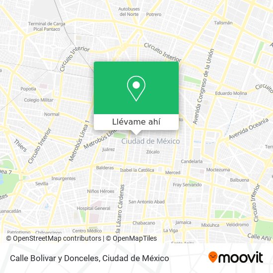 Mapa de Calle Bolivar y Donceles
