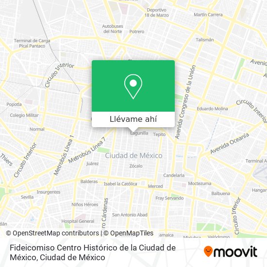 Mapa de Fideicomiso Centro Histórico de la Ciudad de México