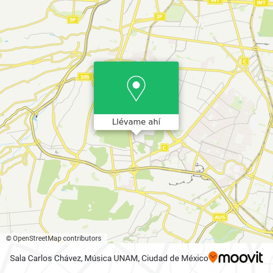 Mapa de Sala Carlos Chávez, Música UNAM