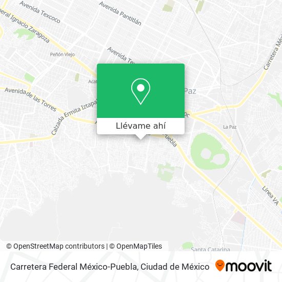 Mapa de Carretera Federal México-Puebla