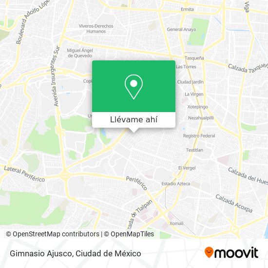 Mapa de Gimnasio Ajusco