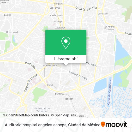 Mapa de Auditorio hospital angeles acoxpa