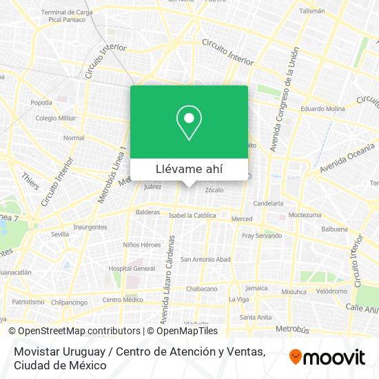 Mapa de Movistar Uruguay / Centro de Atención y Ventas