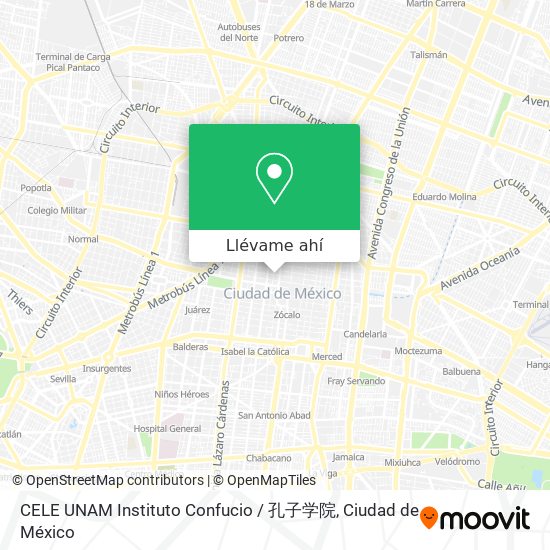 Mapa de CELE UNAM Instituto Confucio / 孔子学院