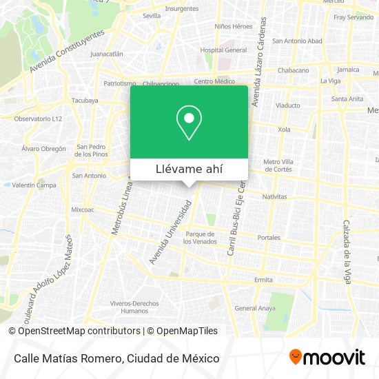 Mapa de Calle Matías Romero
