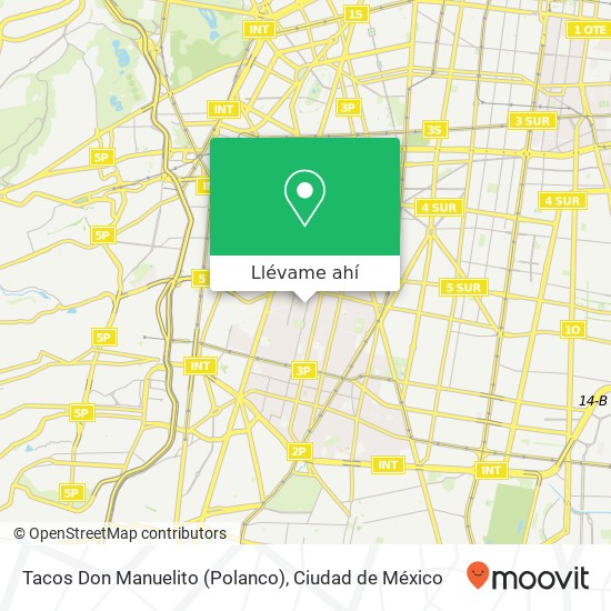 Mapa de Tacos Don Manuelito (Polanco)