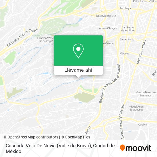 Mapa de Cascada Velo De Novia (Valle de Bravo)