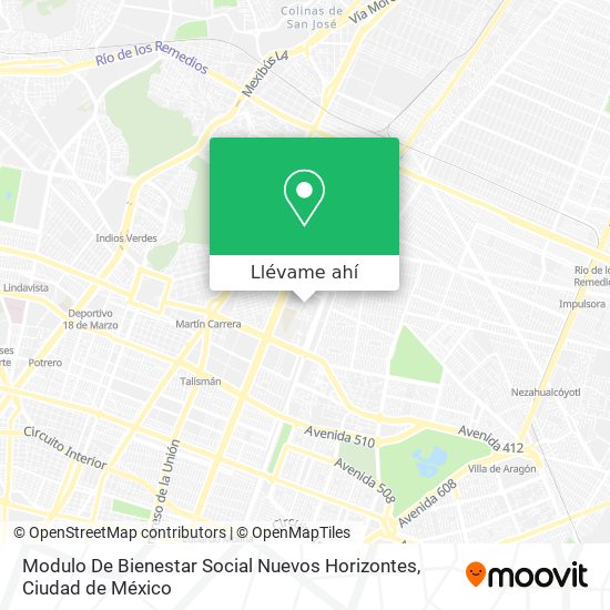 Mapa de Modulo De Bienestar Social  Nuevos Horizontes