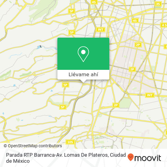 Mapa de Parada RTP Barranca-Av. Lomas De Plateros