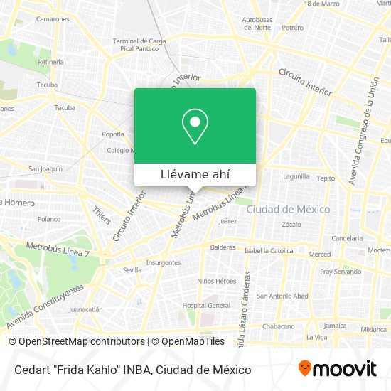 Mapa de Cedart "Frida Kahlo" INBA