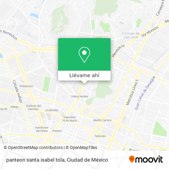 Cómo llegar a panteon santa isabel tola en Gustavo A. Madero en Autobús o  Metro?