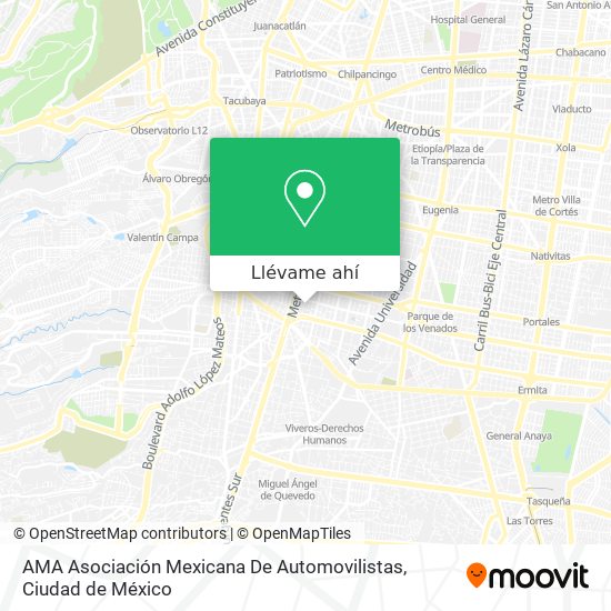 Mapa de AMA Asociación Mexicana De Automovilistas