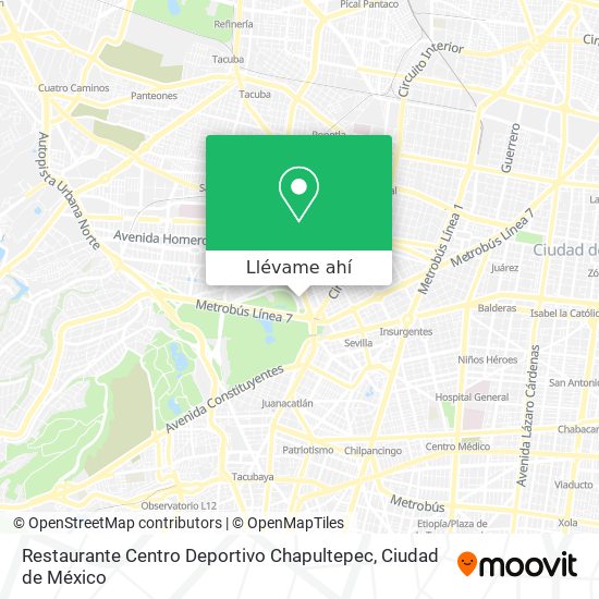 Mapa de Restaurante Centro Deportivo Chapultepec