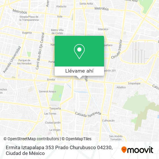 Mapa de Ermita Iztapalapa 353 Prado Churubusco 04230