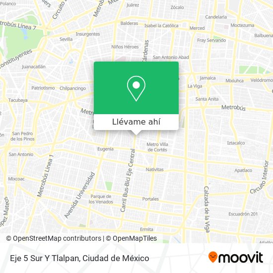 Mapa de Eje 5 Sur Y Tlalpan