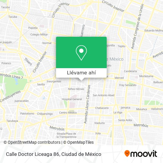 Mapa de Calle Doctor Liceaga 86