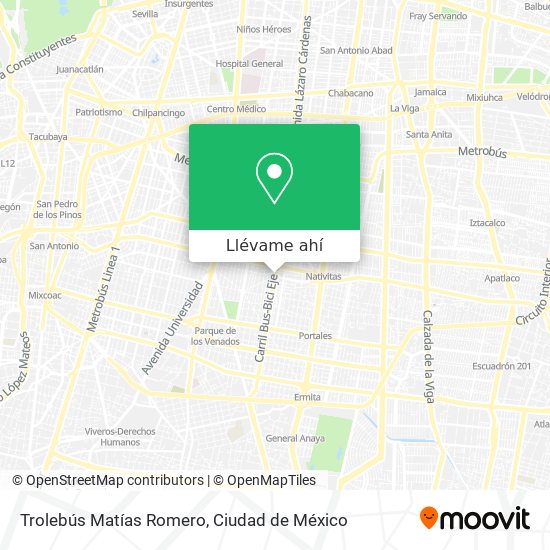 Mapa de Trolebús Matías Romero