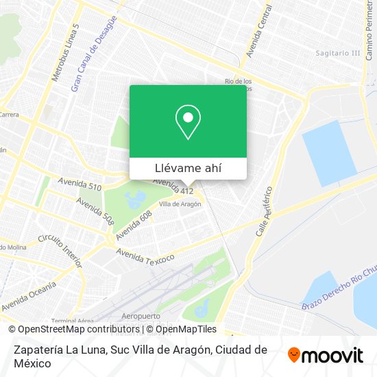 Mapa de Zapatería La Luna, Suc Villa de Aragón