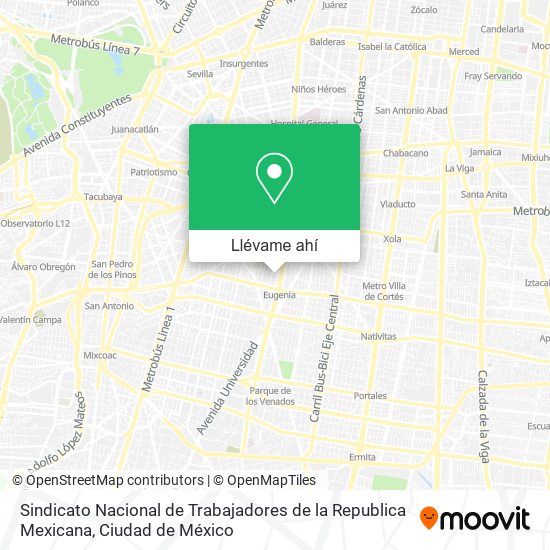 Mapa de Sindicato Nacional de Trabajadores de la Republica Mexicana