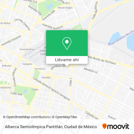 Mapa de Alberca Semiolímpica Pantitlán