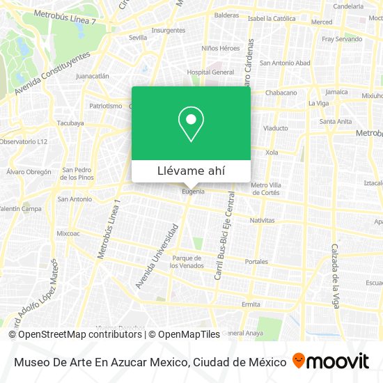 Mapa de Museo De Arte En Azucar Mexico