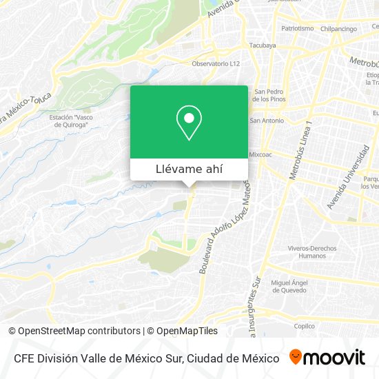 Mapa de CFE División Valle de México Sur