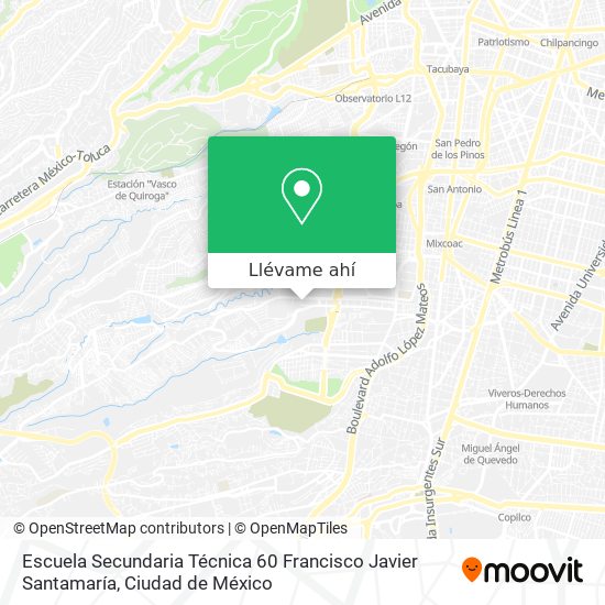 Mapa de Escuela Secundaria Técnica 60 Francisco Javier Santamaría