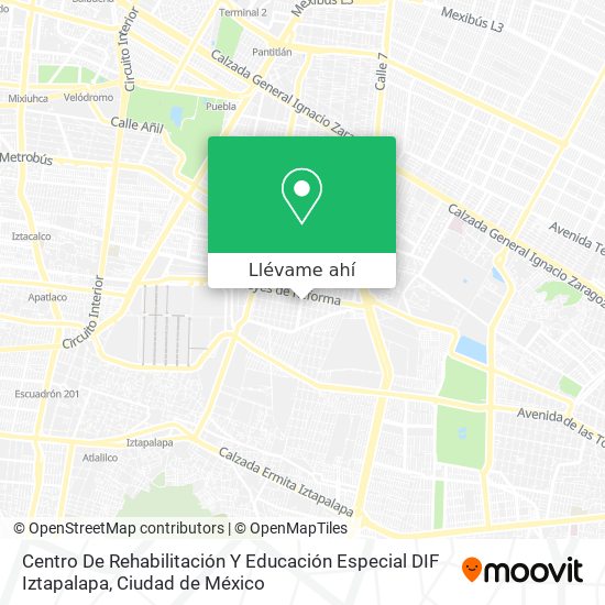 Mapa de Centro De Rehabilitación Y Educación Especial DIF Iztapalapa