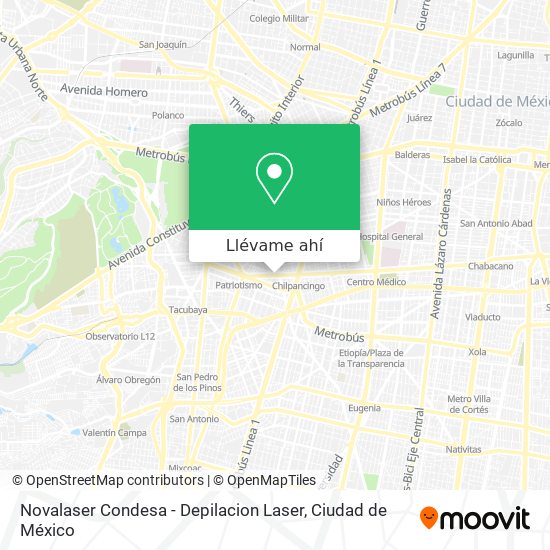 Mapa de Novalaser Condesa - Depilacion Laser