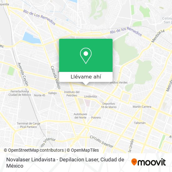Mapa de Novalaser Lindavista - Depilacion Laser