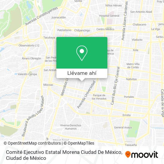 Cómo llegar a Comité Ejecutivo Estatal Morena Ciudad De México en Miguel  Hidalgo en Autobús o Metro?