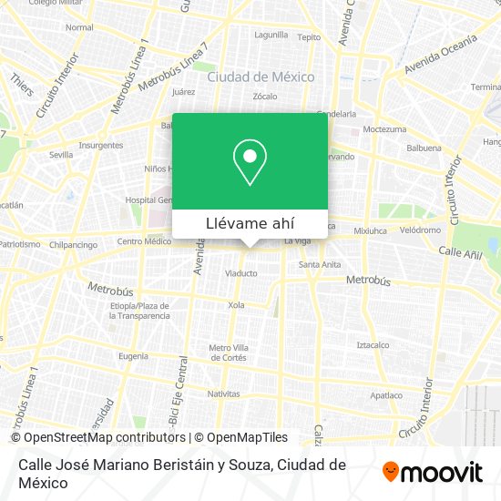 Mapa de Calle José Mariano Beristáin y Souza