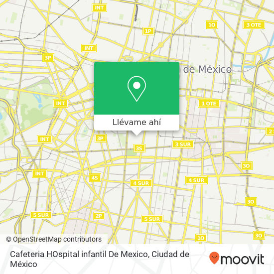 Mapa de Cafeteria HOspital infantil De Mexico