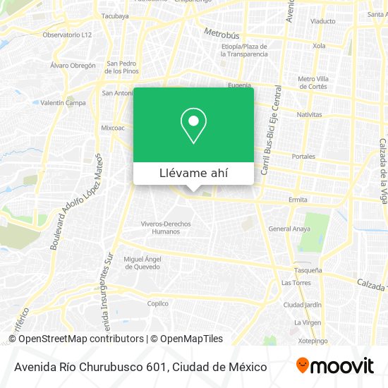 Mapa de Avenida Río Churubusco 601