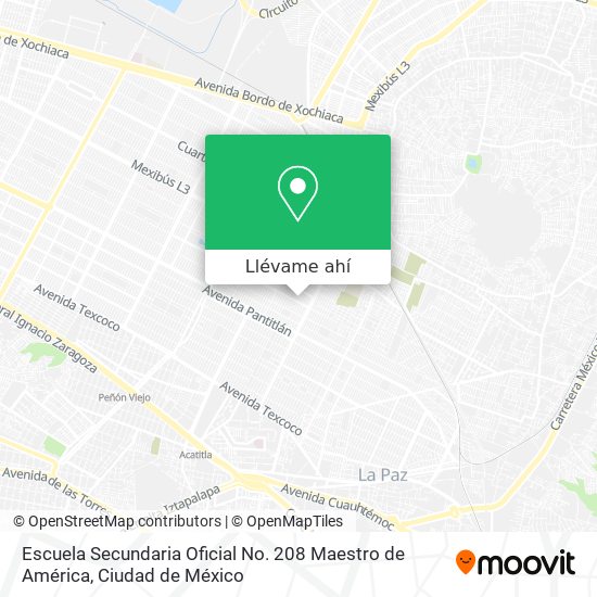 Mapa de Escuela Secundaria Oficial No. 208 Maestro de América