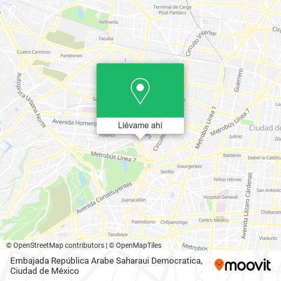 Mapa de Embajada República Arabe Saharaui Democratica