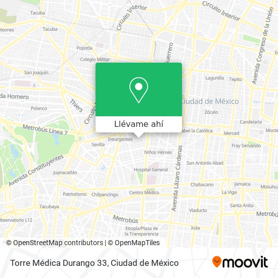 Mapa de Torre Médica Durango 33