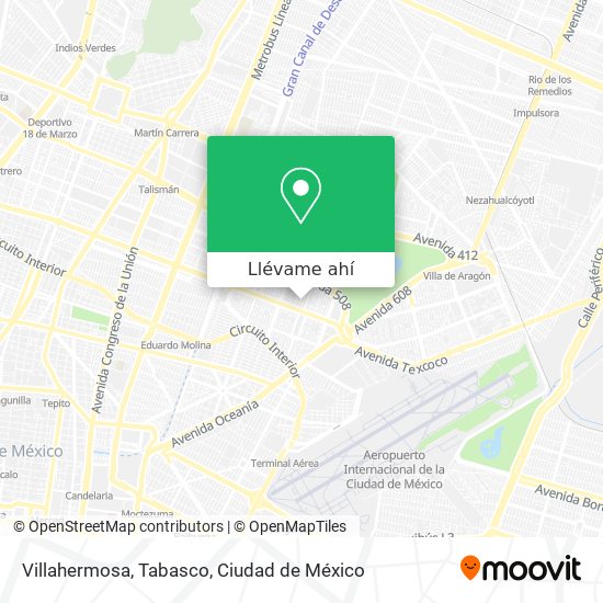 Mapa de Villahermosa, Tabasco