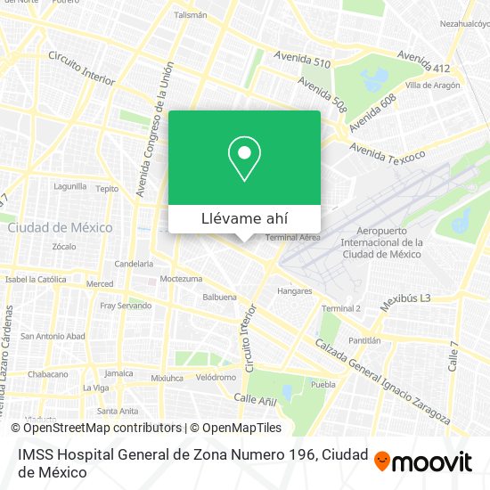 Mapa de IMSS Hospital General de Zona Numero 196