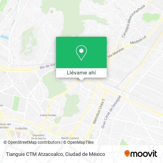 Mapa de Tianguis CTM Atzacoalco