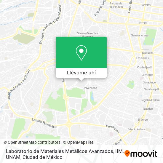 Mapa de Laboratorio de Materiales Metálicos Avanzados, IIM, UNAM