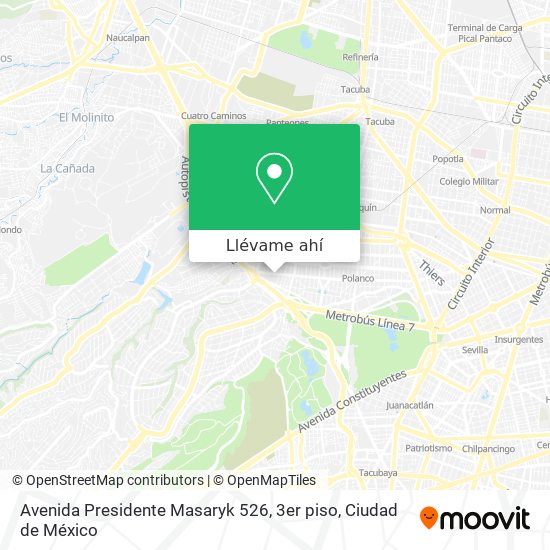 Mapa de Avenida Presidente Masaryk 526, 3er piso