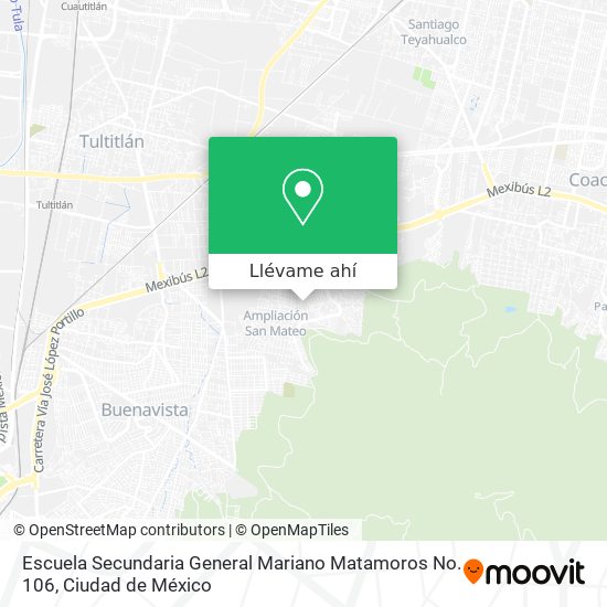 Mapa de Escuela Secundaria General Mariano Matamoros No. 106