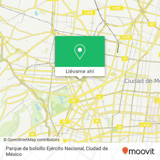 Mapa de Parque de bolsillo Ejército Nacional