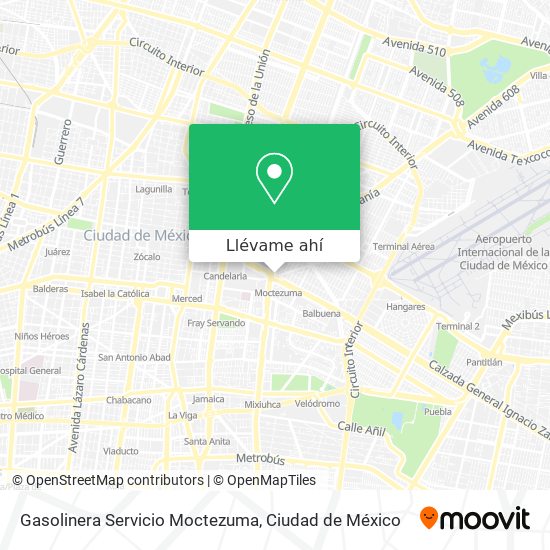 Mapa de Gasolinera Servicio Moctezuma