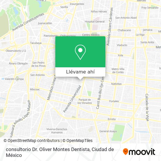 Mapa de consultorio Dr. Oliver Montes Dentista