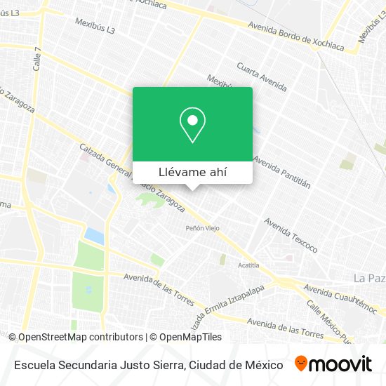 Mapa de Escuela Secundaria Justo Sierra