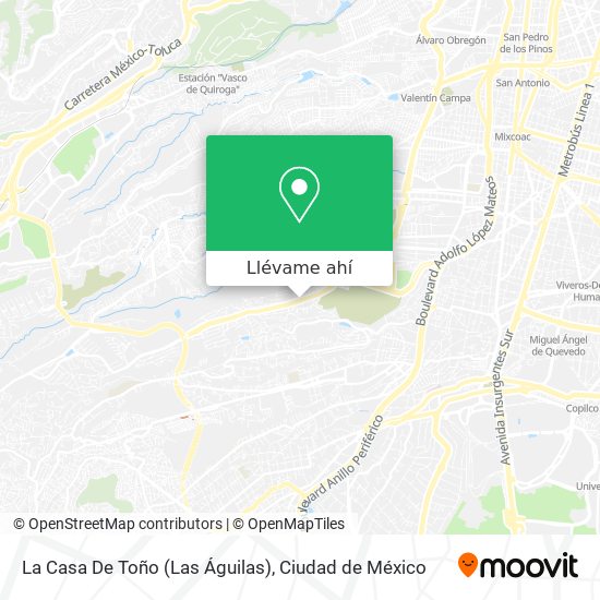 Cómo llegar a La Casa De Toño (Las Águilas) en Huixquilucan en Autobús o  Metro?