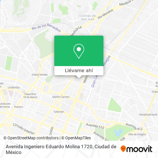 Mapa de Avenida Ingeniero Eduardo Molina 1720
