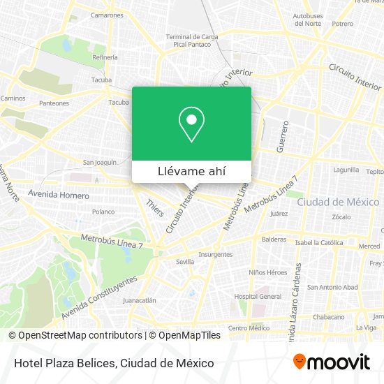 Mapa de Hotel Plaza Belices